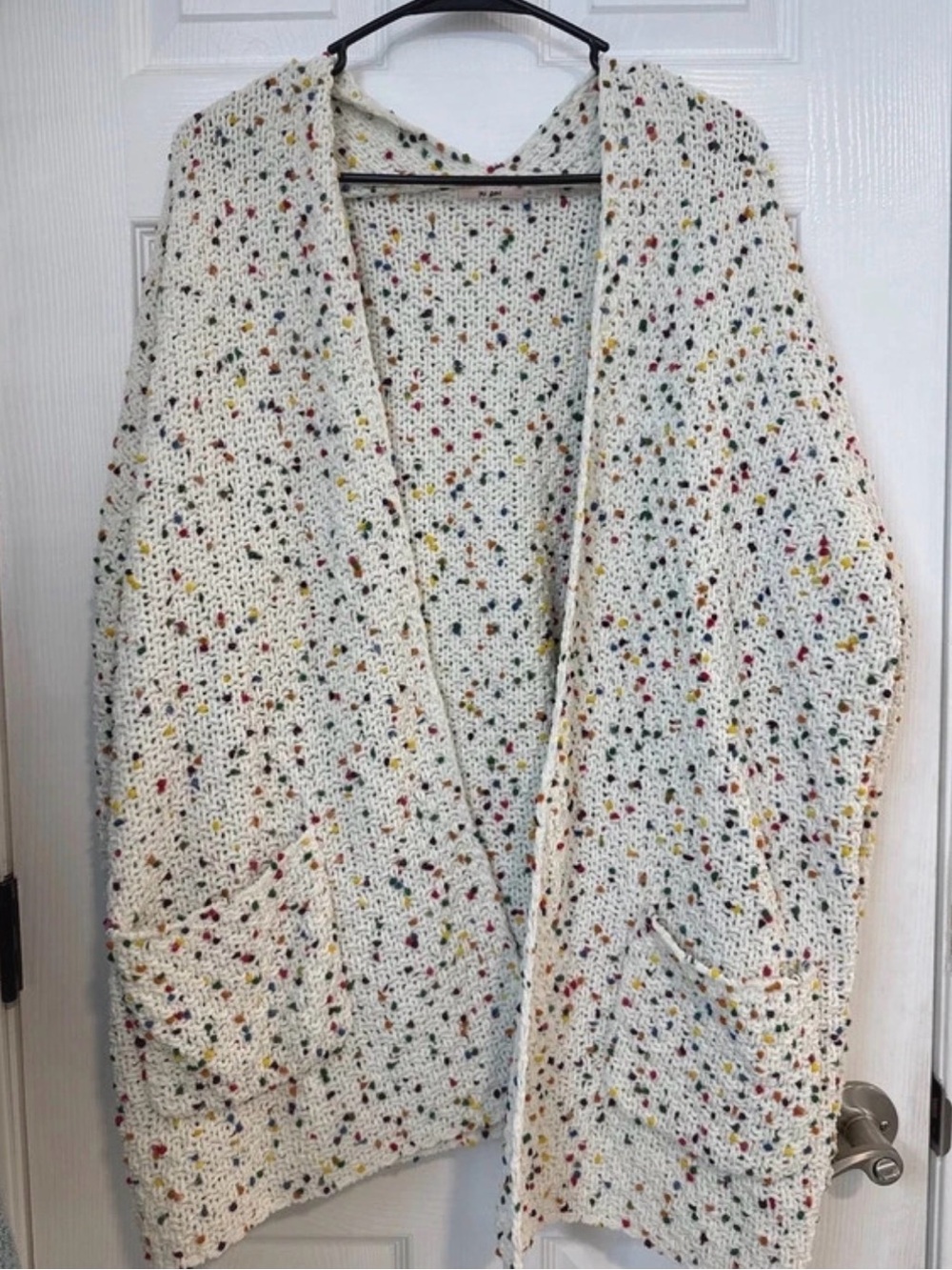miami Cream Speckled Open-Front Cardigan